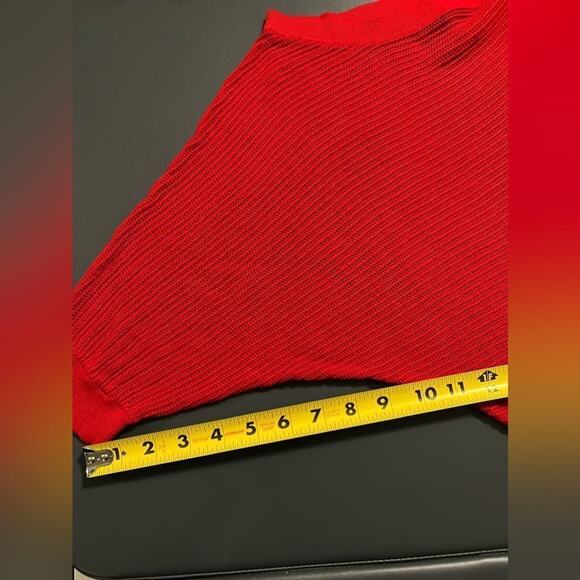 Express Red Batwing Sleeve Sheer Open Knit Sweater Sz XS - Picture 13 of 13